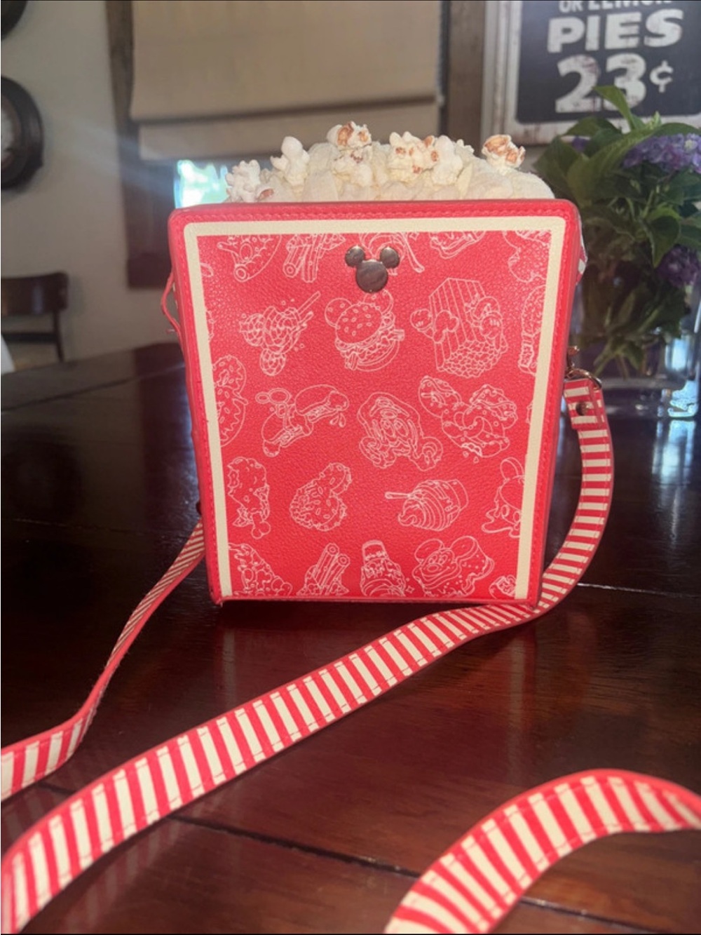 Disney Parks Eats Popcorn Crossbody bag with Gold Hardware